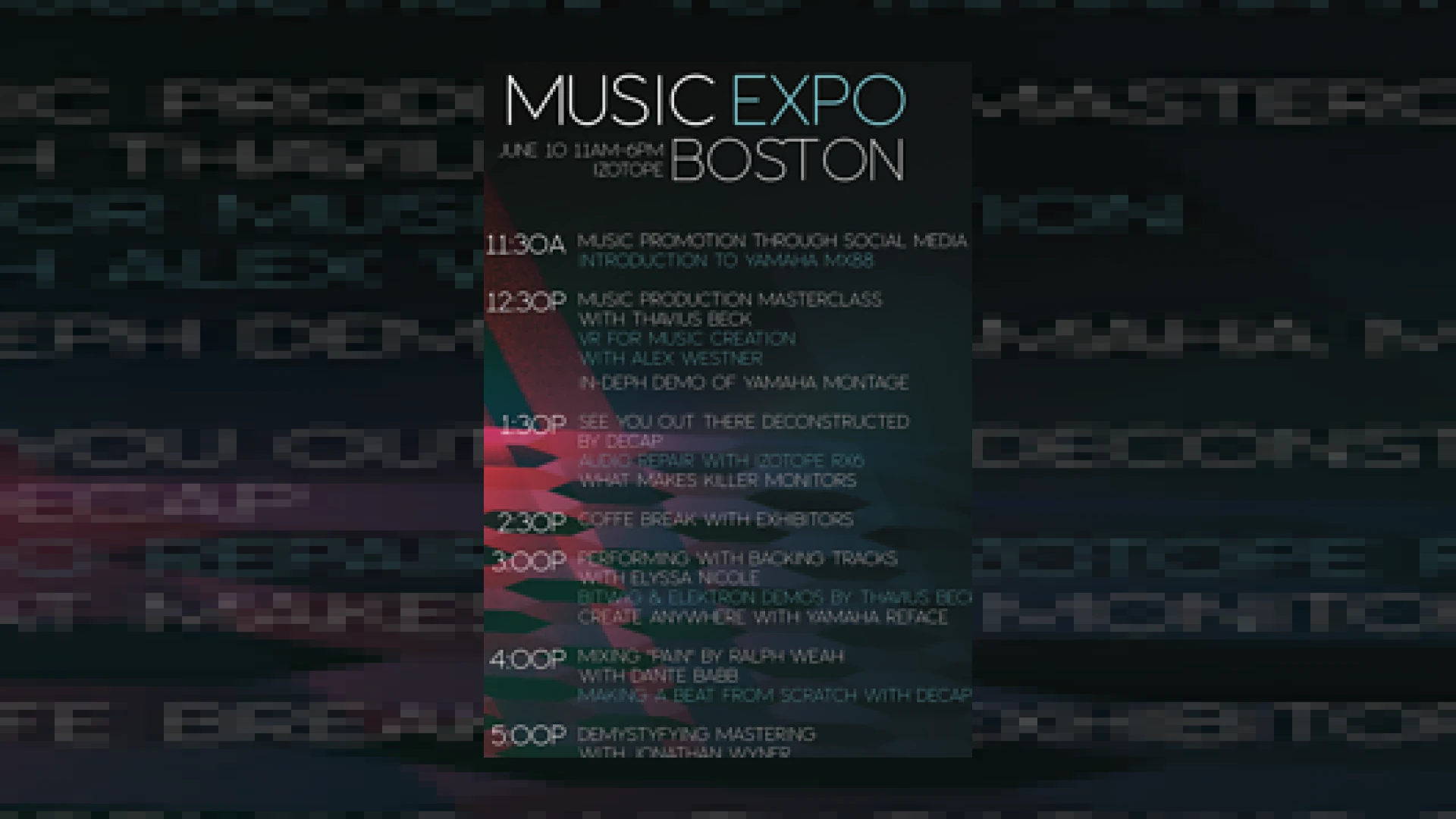 music expo boston programme revealed