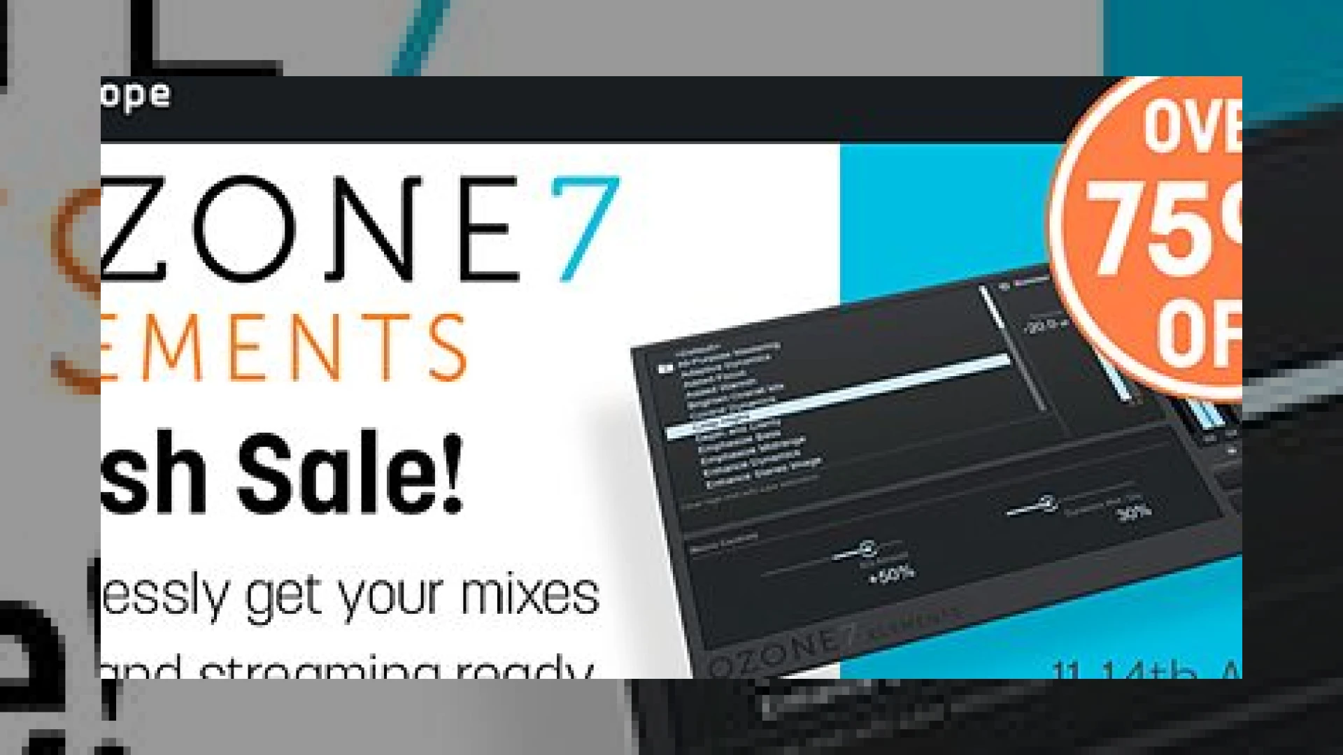 izotope launch flash 75% off sale on ozone 7 elements